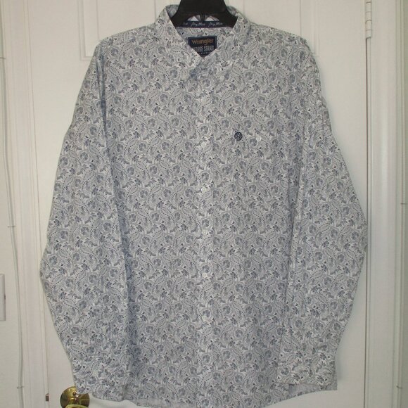 Wrangler George Strait Mens L/S Paisley Cotton Button Down Dress Shirt-Size 2XLT - Picture 1 of 3